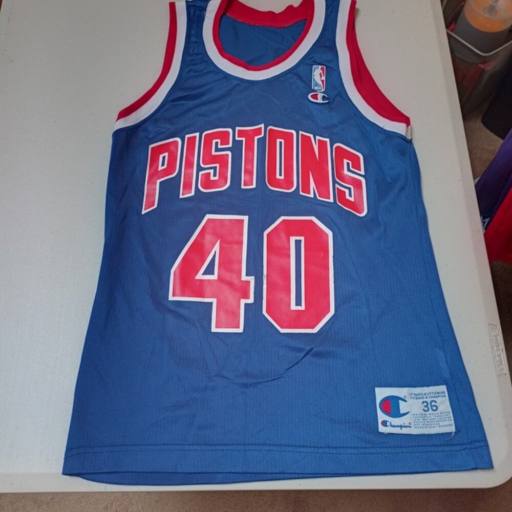 Champion Bill Laimbeer Detroit Pistons NBA Basketball Jersey Adult Small 36